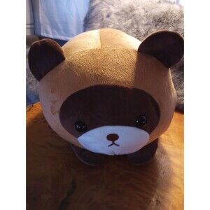 Round 1 2010 Japanese Amuse Raccoon Large Stuffed Plush Japan Washed Woolite